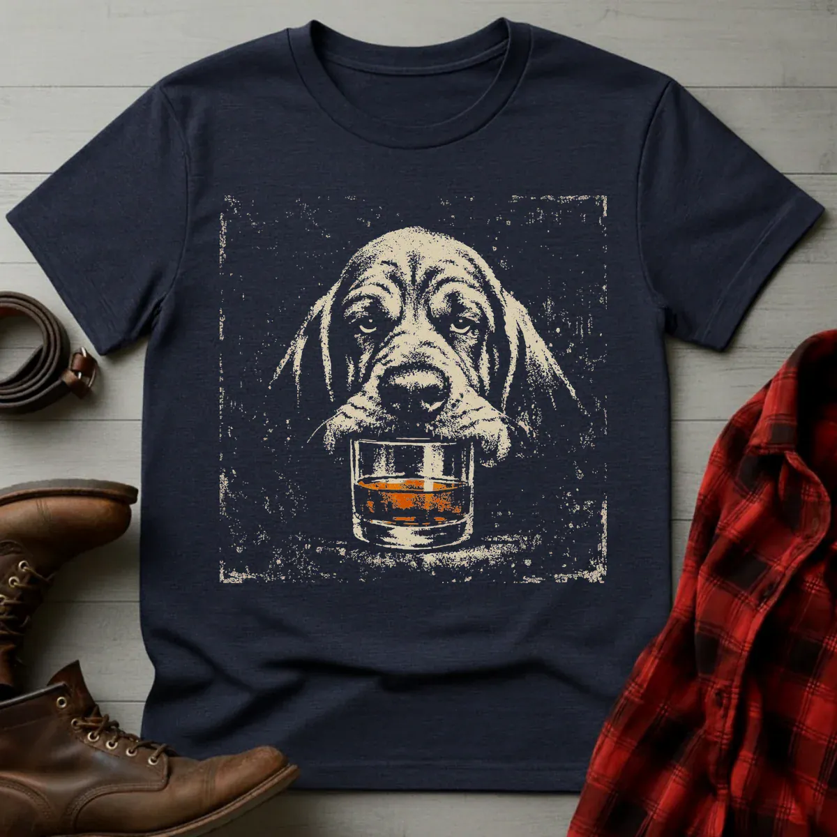 Whiskey Bloodhound Grunge T-Shirt