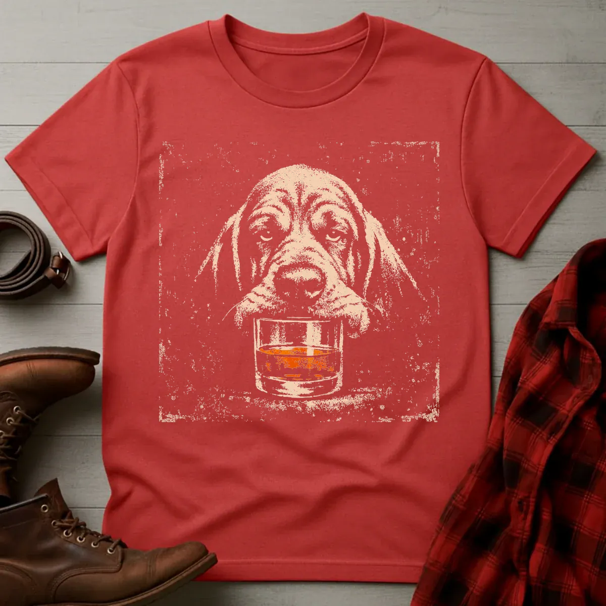 Whiskey Bloodhound Grunge T-Shirt
