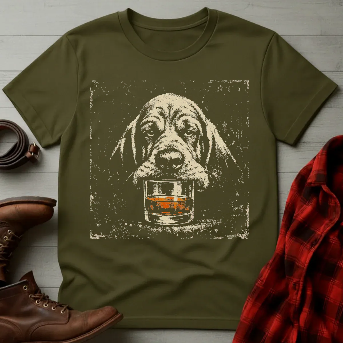 Whiskey Bloodhound Grunge T-Shirt