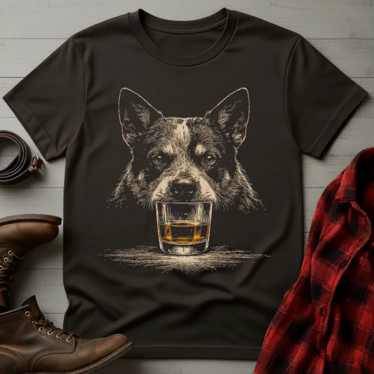 Whiskey Australian Cattle Dog Grunge T-Shirt