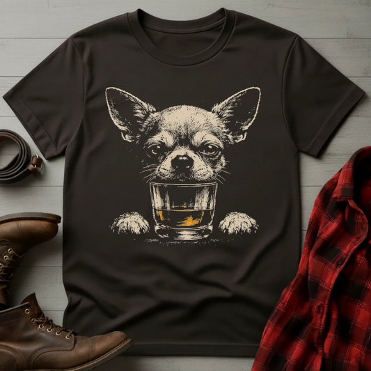 Whiskey Dog Chihuahua Grunge T-Shirt