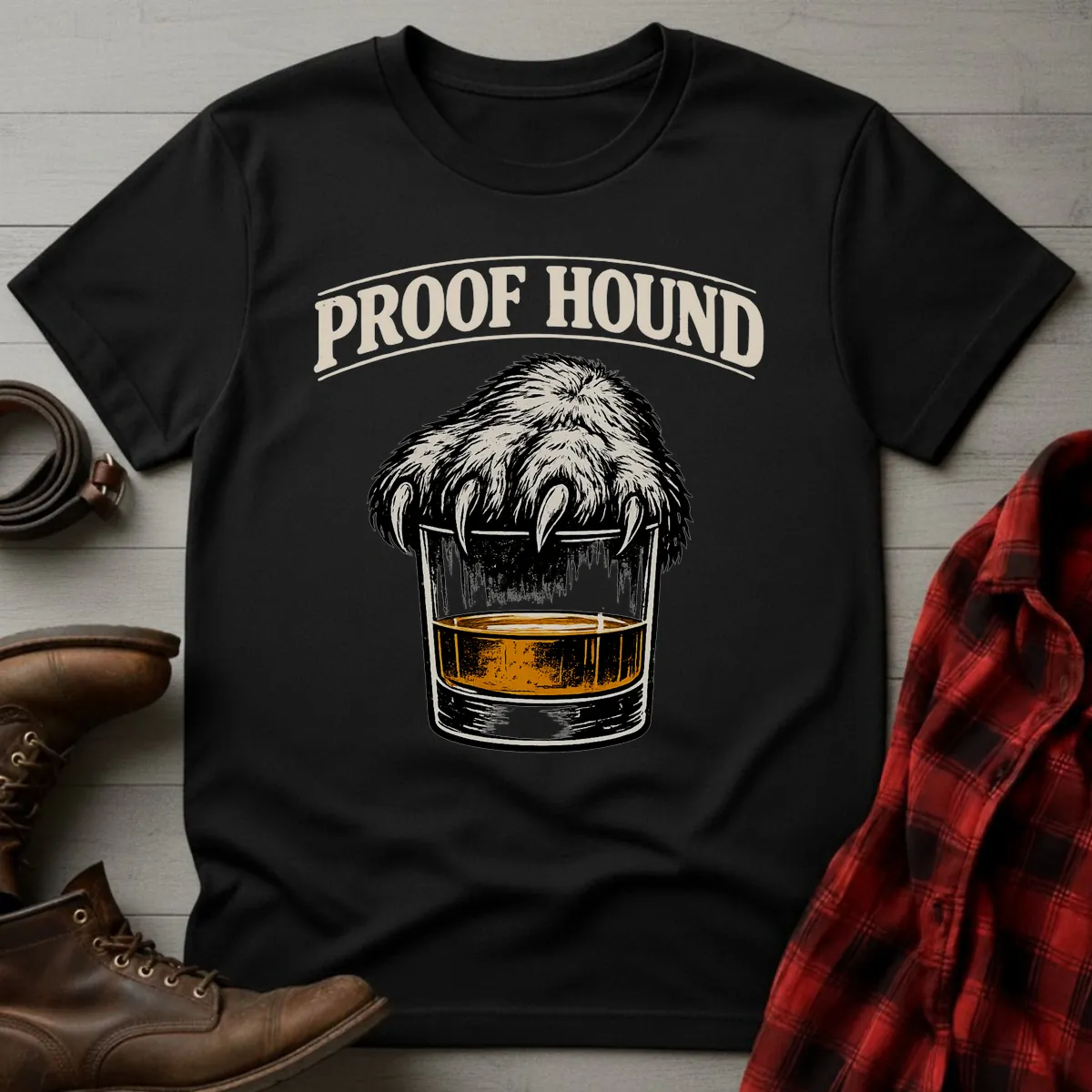 Bourbon Proof Hound Paw Glass T-Shirt