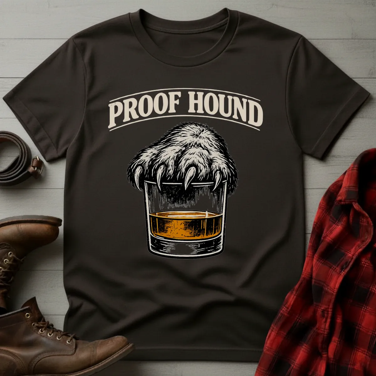 Bourbon Proof Hound Paw Glass T-Shirt