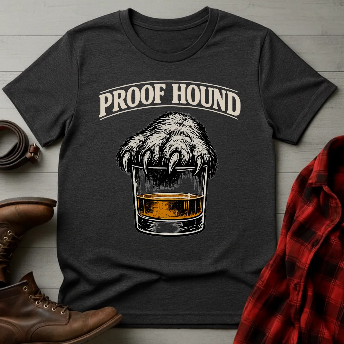 Bourbon Proof Hound Paw Glass T-Shirt