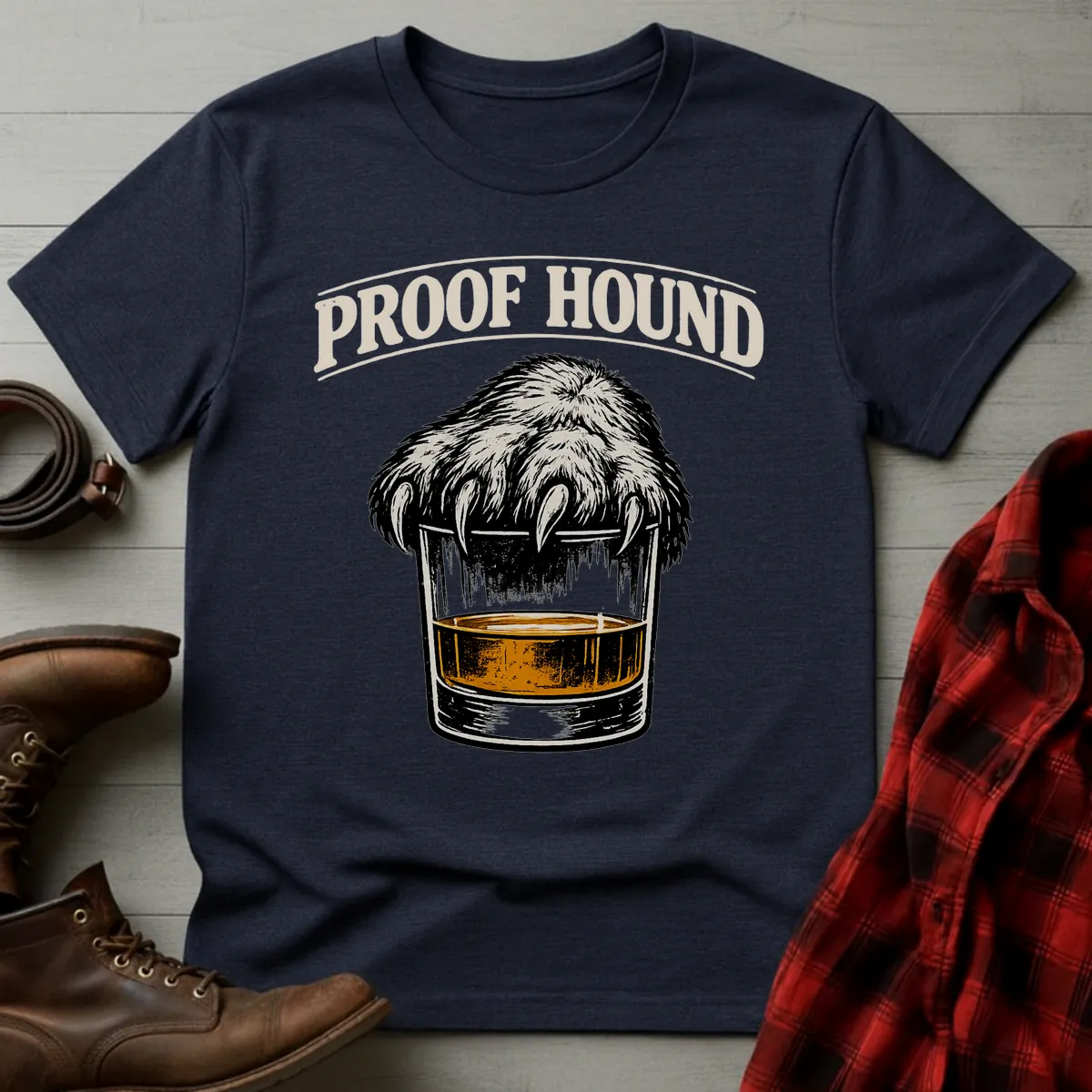 Bourbon Proof Hound Paw Glass T-Shirt