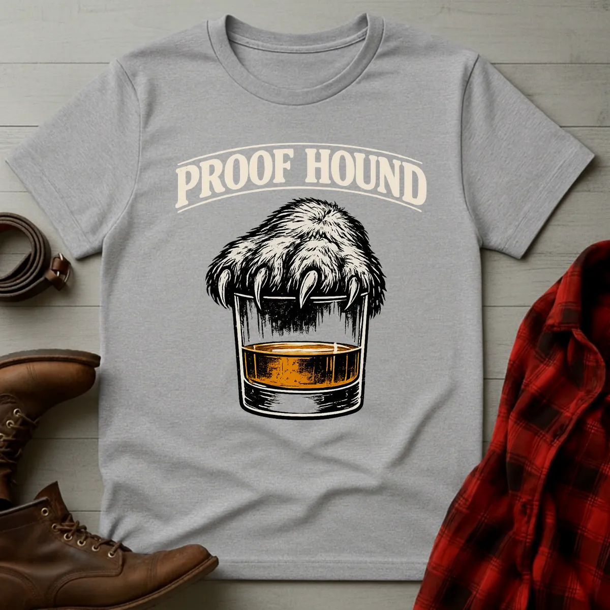 Bourbon Proof Hound Paw Glass T-Shirt