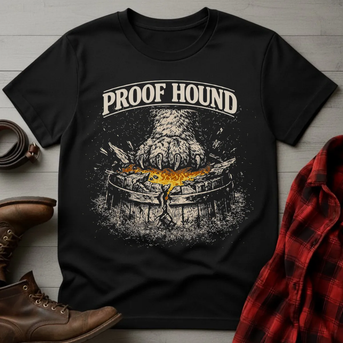 Bourbon Proof Hound Barrel Crusher T-Shirt