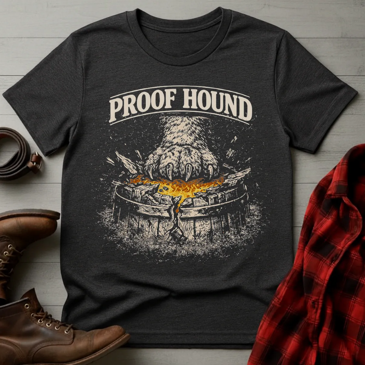 Bourbon Proof Hound Barrel Crusher T-Shirt