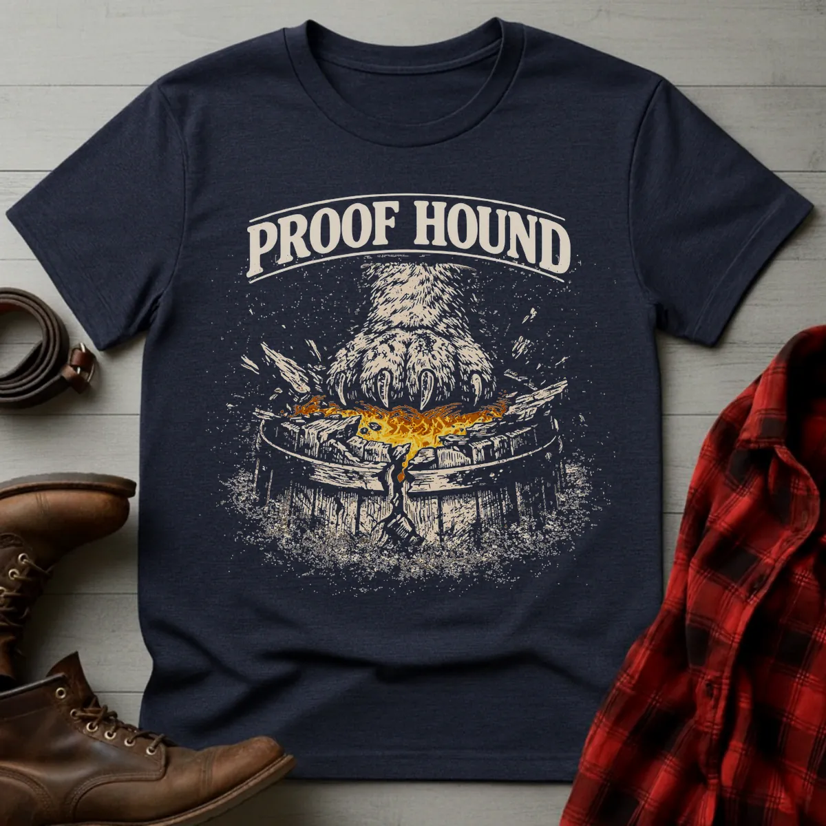 Bourbon Proof Hound Barrel Crusher T-Shirt