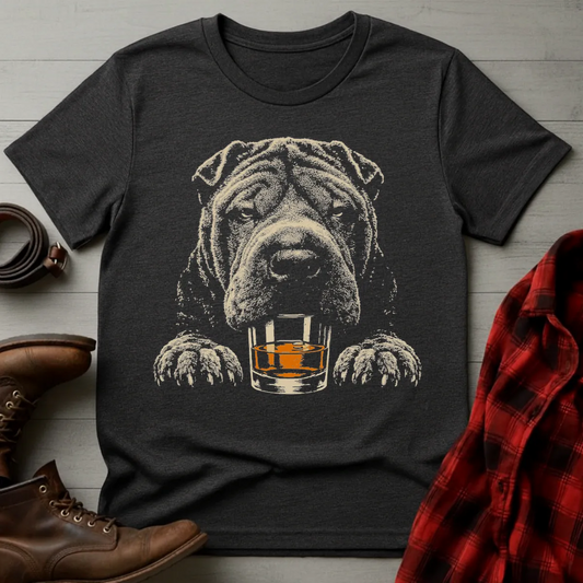 Whiskey Dog Shar Pei Grunge T-Shirt