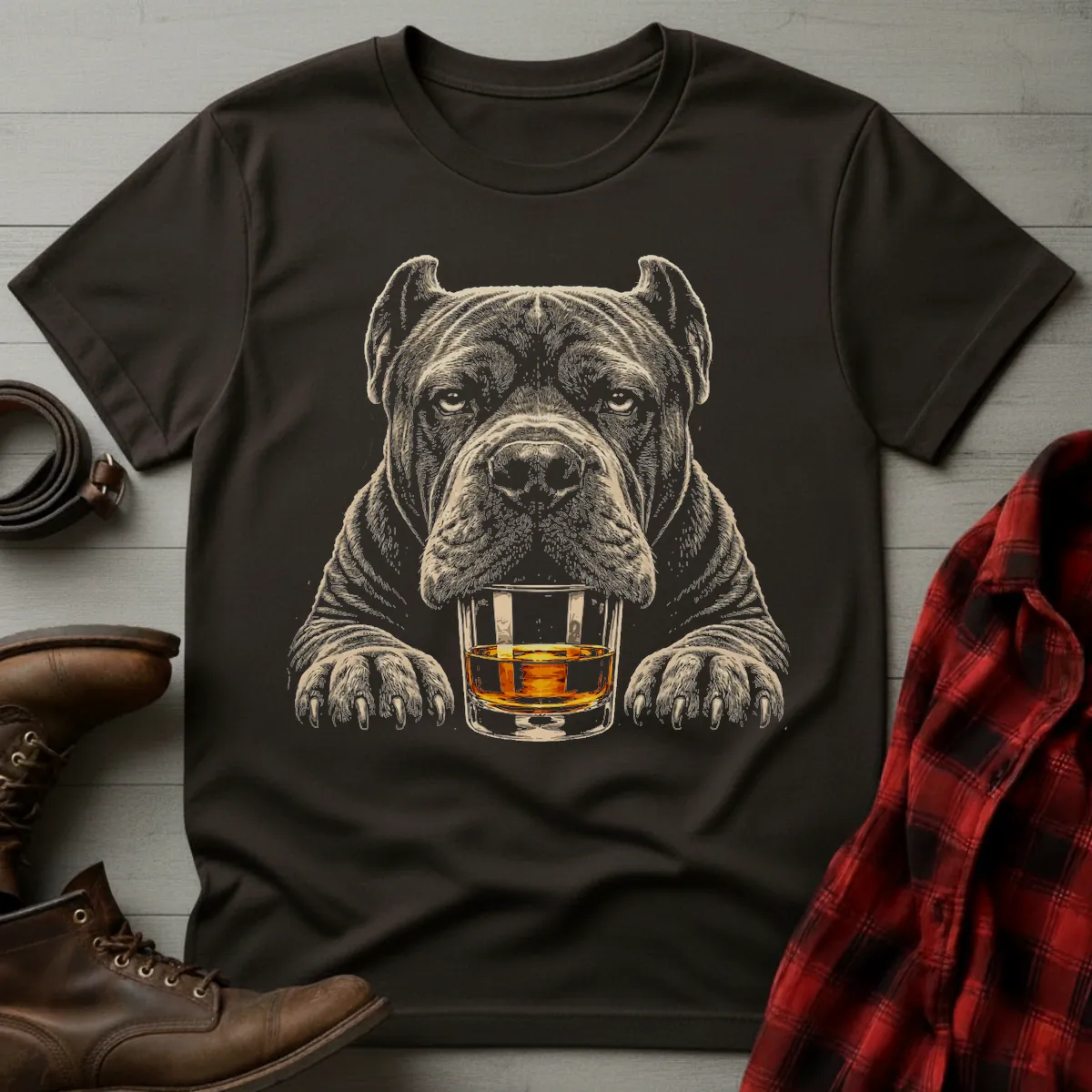 Whiskey Dog Cane Corso Paws T-Shirt