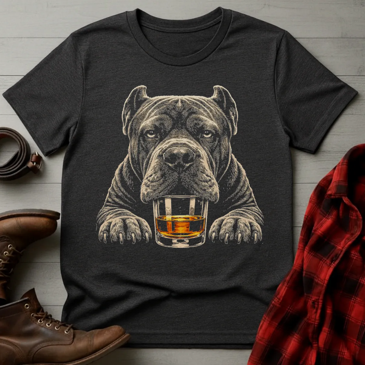 Whiskey Dog Cane Corso Paws T-Shirt