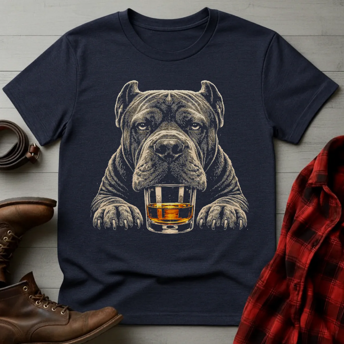 Whiskey Dog Cane Corso Paws T-Shirt
