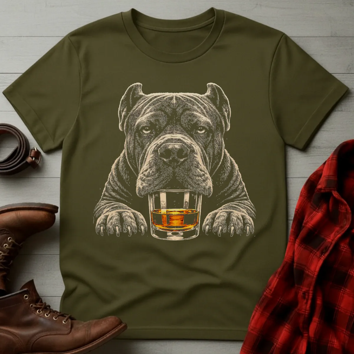 Whiskey Dog Cane Corso Paws T-Shirt