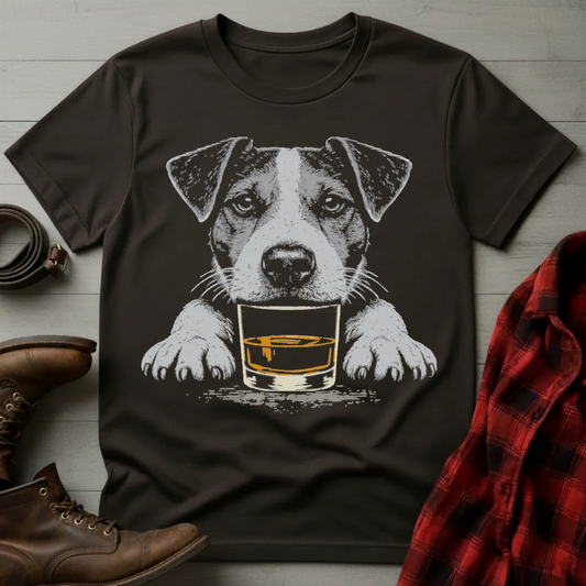 Whiskey Dog Jack Russell Grunge T-Shirt