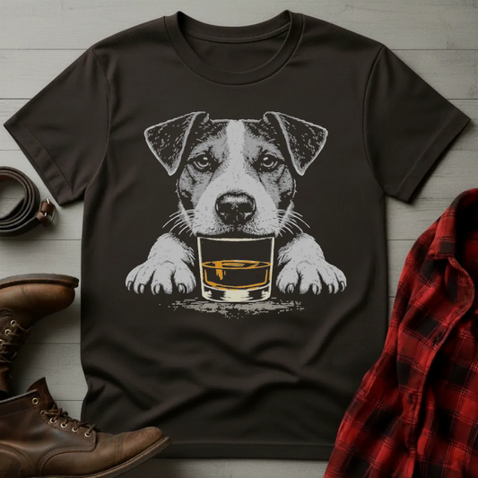Whiskey Dog Jack Russell Grunge T-Shirt