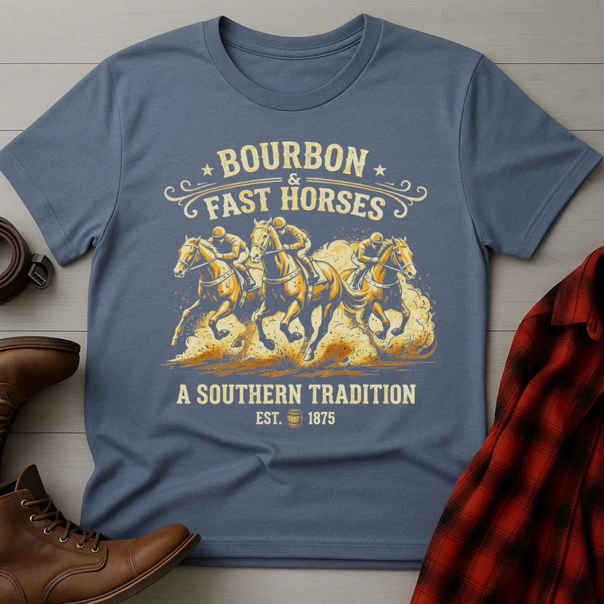 Bourbon and Fast Horses Tradition T-Shirt