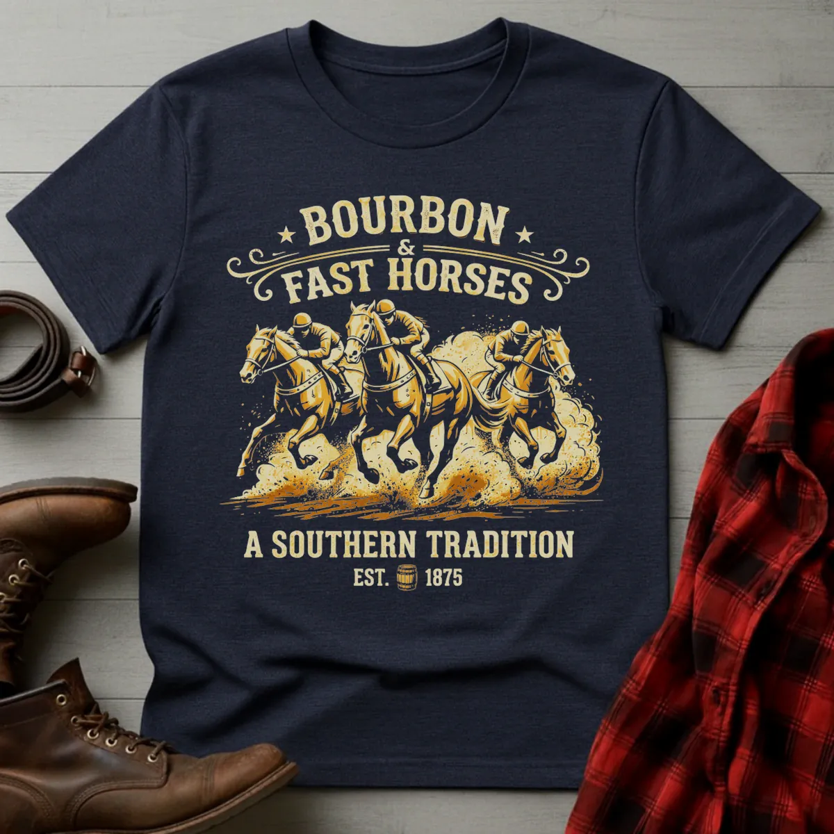 Bourbon and Fast Horses Tradition T-Shirt