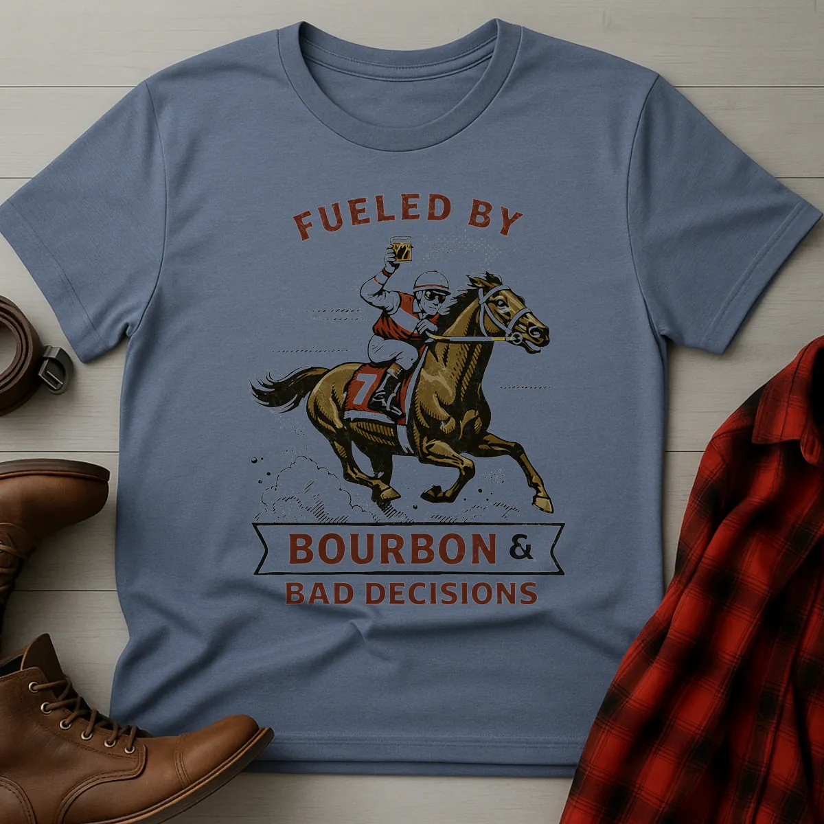 Fueled by Bourbon Bad Decisions Racing T-Shirt