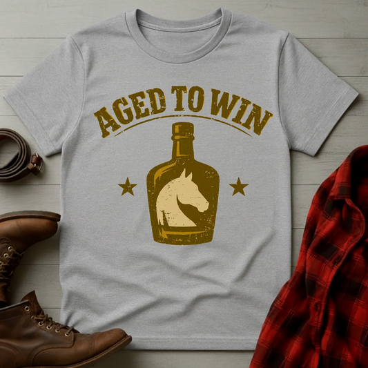 Aged to Win Bourbon Horse Bottle T-Shirt