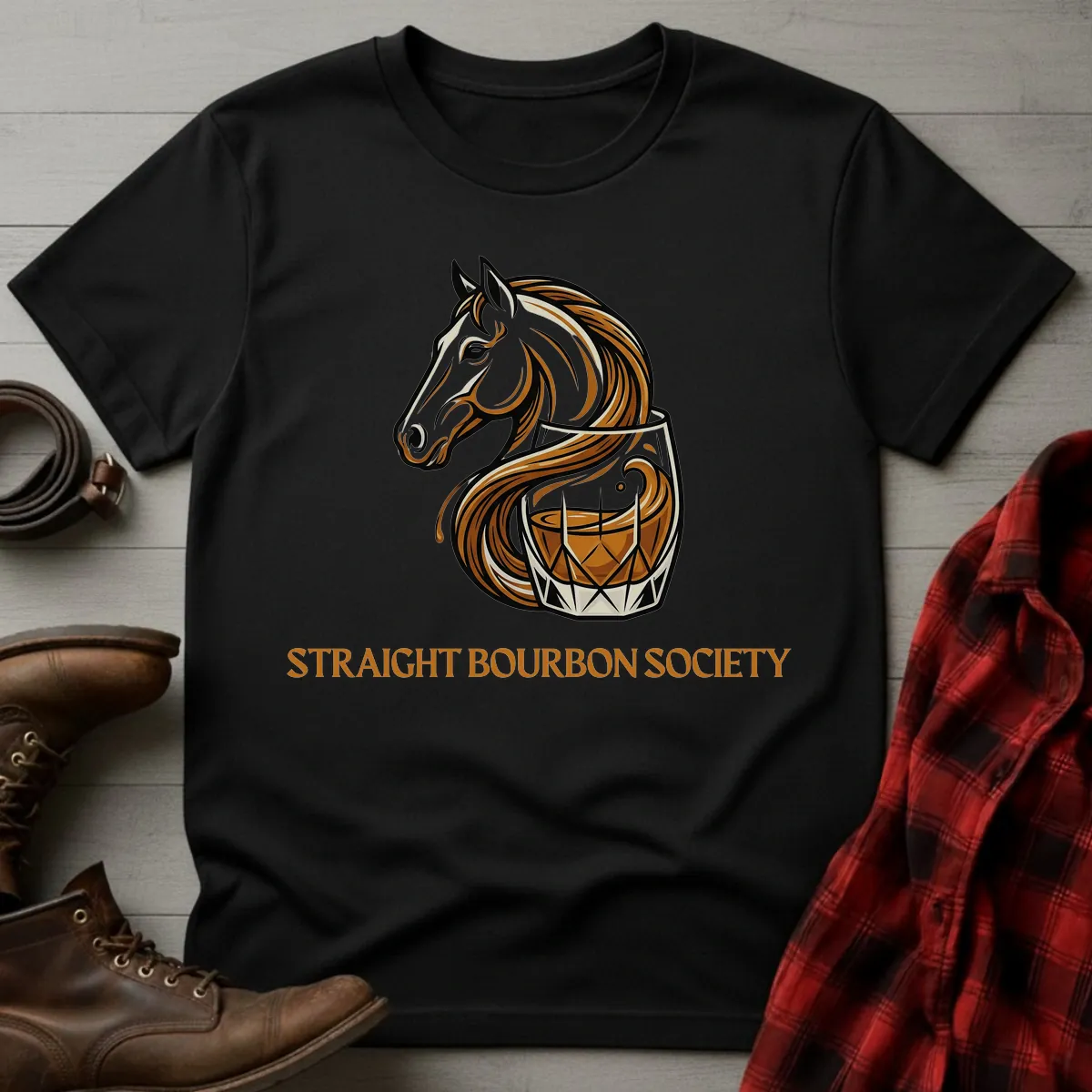 Straight Bourbon Society Horse T-Shirt