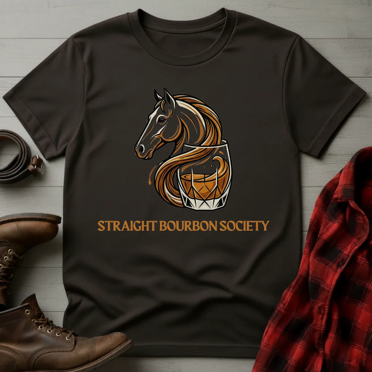 Straight Bourbon Society Horse T-Shirt