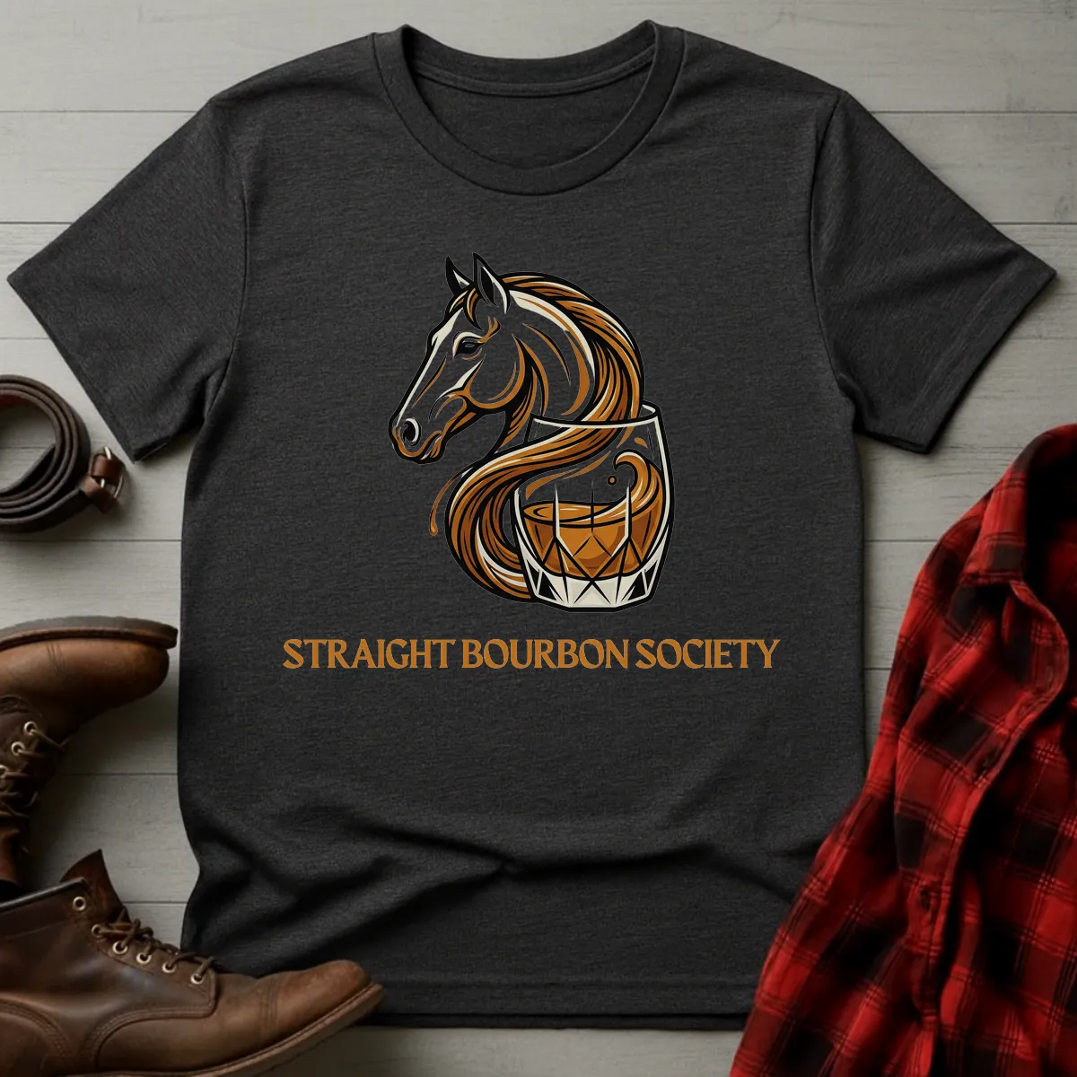 Straight Bourbon Society Horse T-Shirt