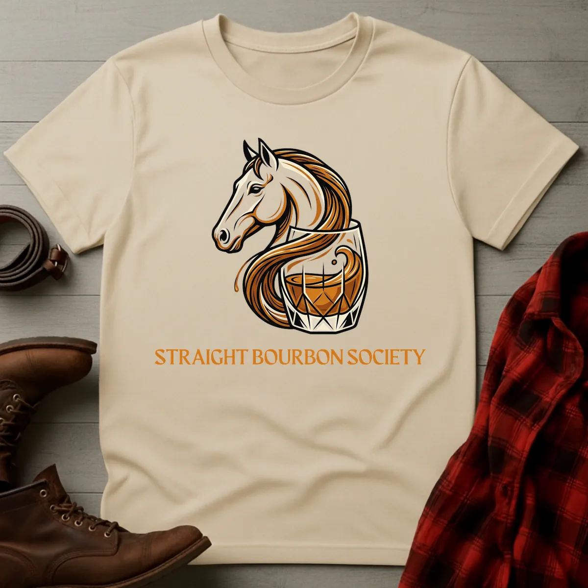 Straight Bourbon Society Horse T-Shirt