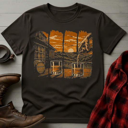 Bourbon Sunset Pour Brush T-Shirt