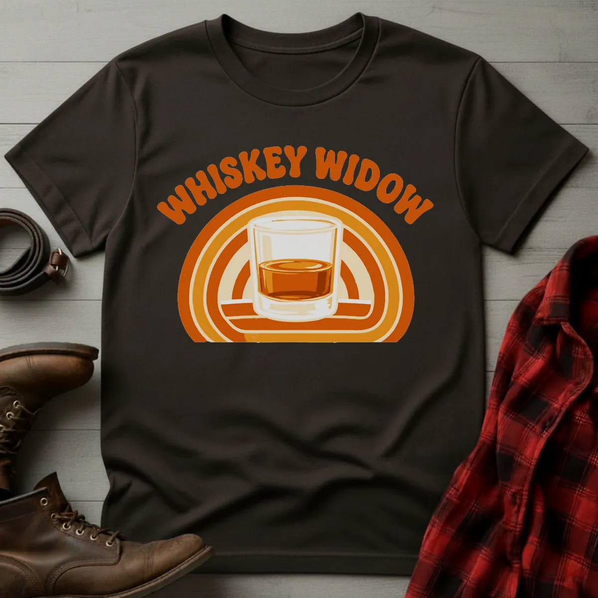 Whiskey Widow Retro Glass T-Shirt