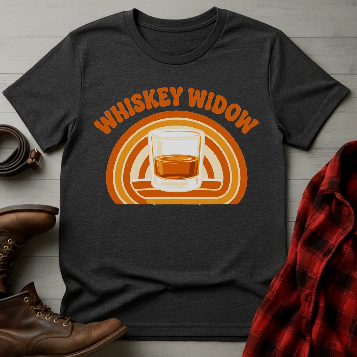 Whiskey Widow Retro Glass T-Shirt