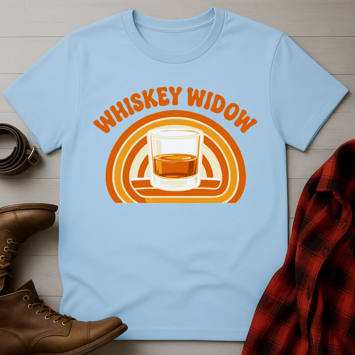 Whiskey Widow Retro Glass T-Shirt