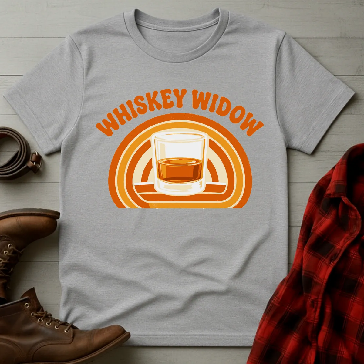 Whiskey Widow Retro Glass T-Shirt