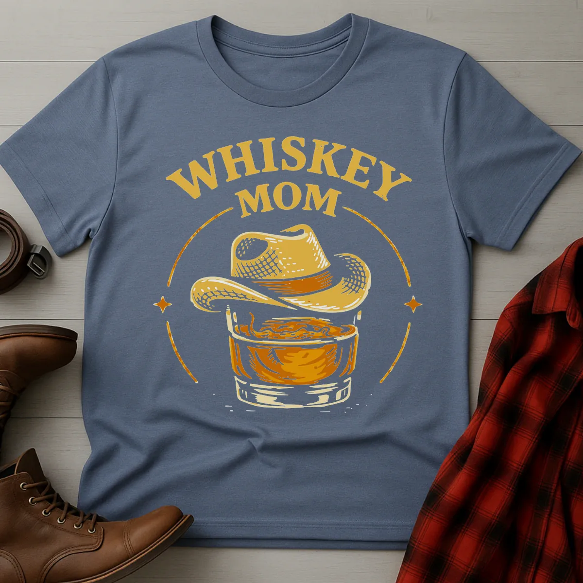 Whiskey Mom Cowgirl Glass T-Shirt