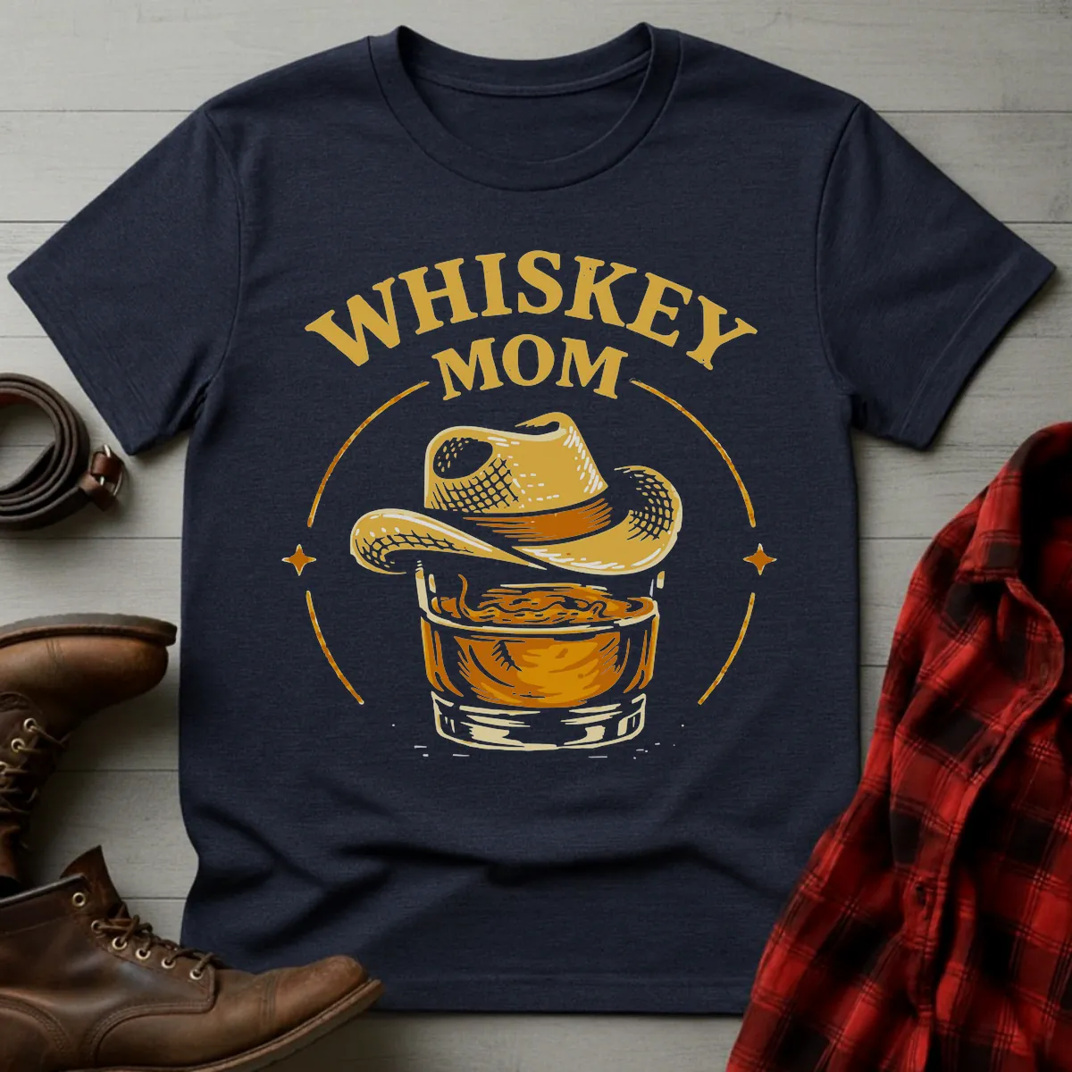 Whiskey Mom Cowgirl Glass T-Shirt