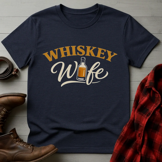 Whiskey Wife Bottle Script T-Shirt