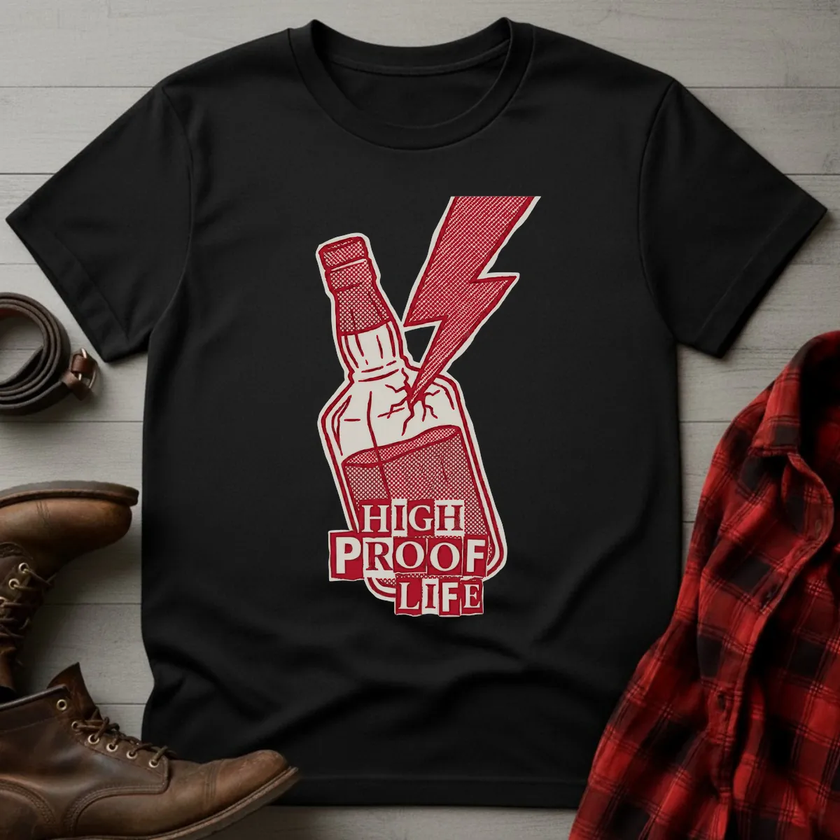 High Proof Life Lightning Bottle T-Shirt