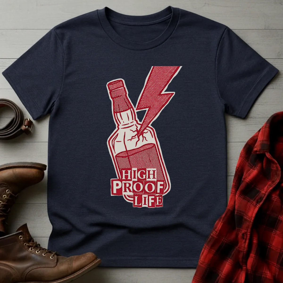 High Proof Life Lightning Bottle T-Shirt