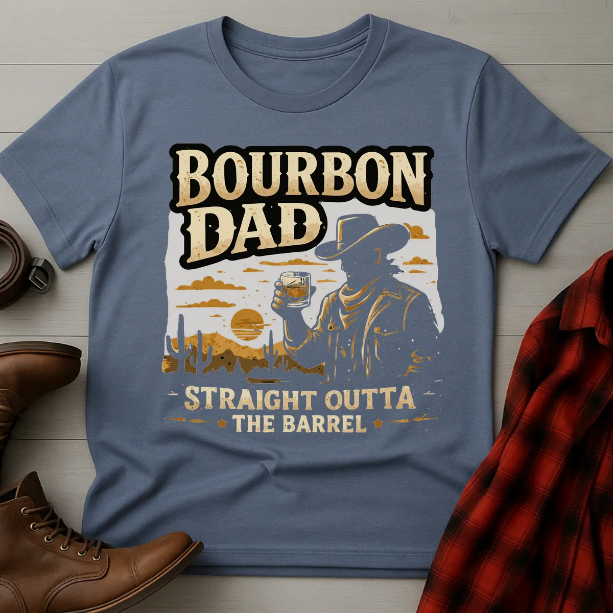 Bourbon Dad Straight Outta the Barrel T-Shirt