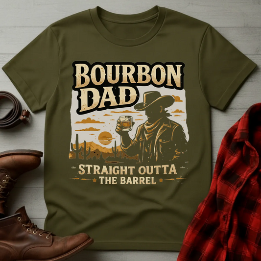 Bourbon Dad Straight Outta the Barrel T-Shirt