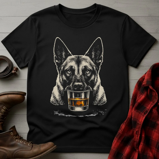 Whiskey Dog Belgian Malinois Grunge T-Shirt