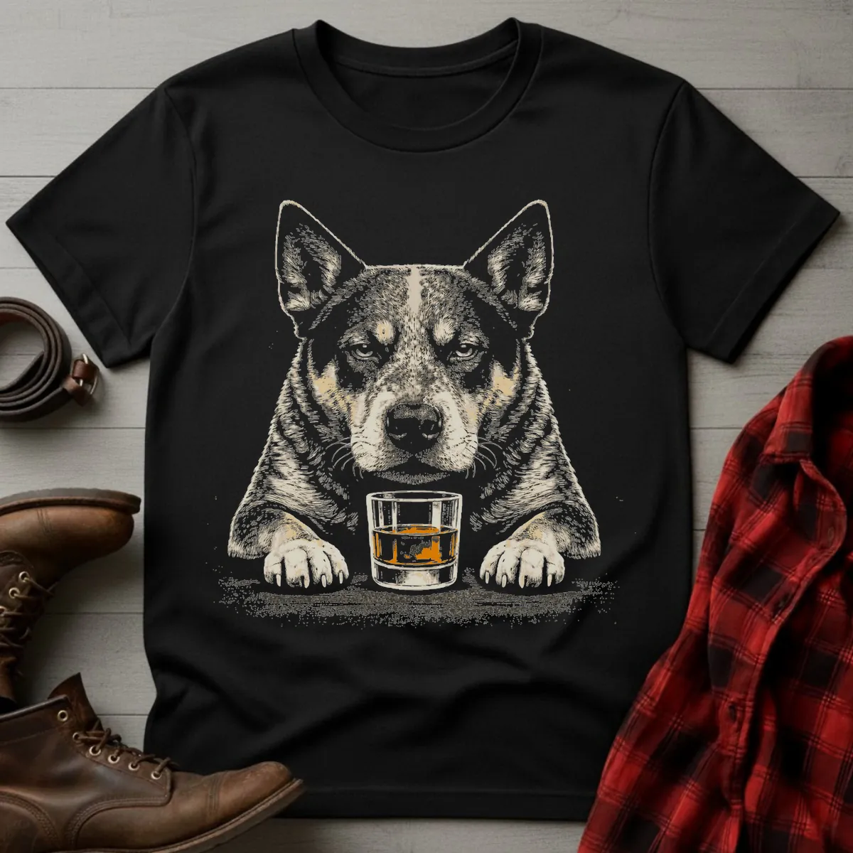 Australian Cattle Dog Paws Whiskey T-Shirt