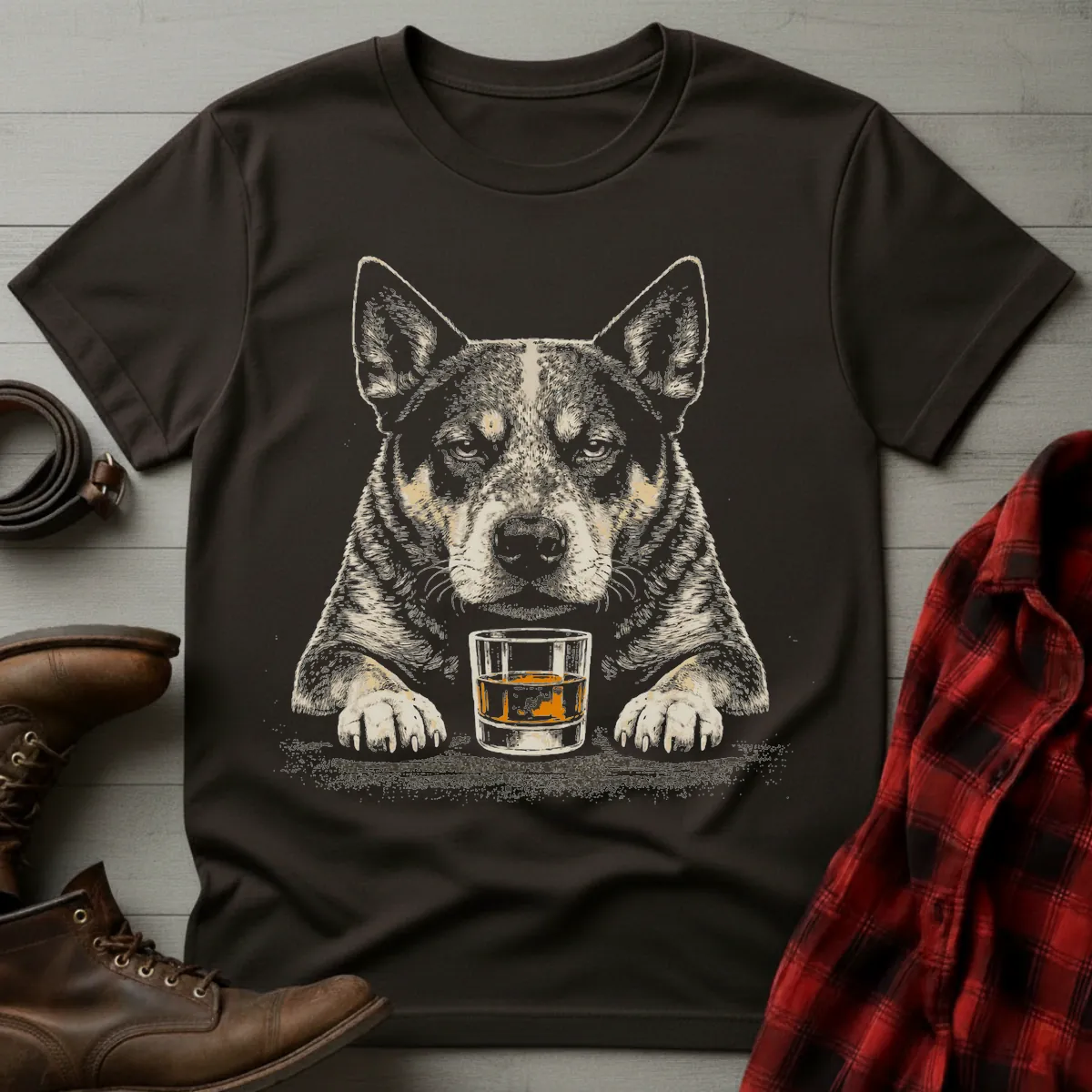 Australian Cattle Dog Paws Whiskey T-Shirt