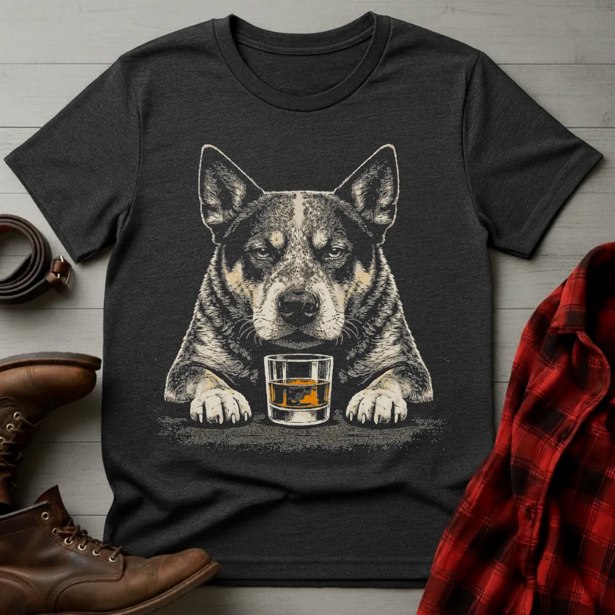 Australian Cattle Dog Paws Whiskey T-Shirt