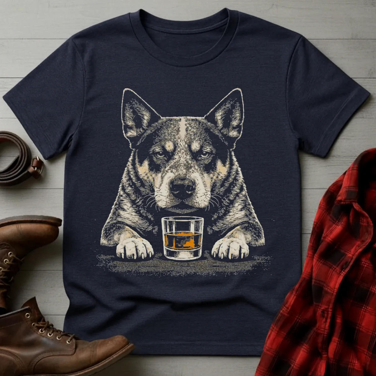 Australian Cattle Dog Paws Whiskey T-Shirt