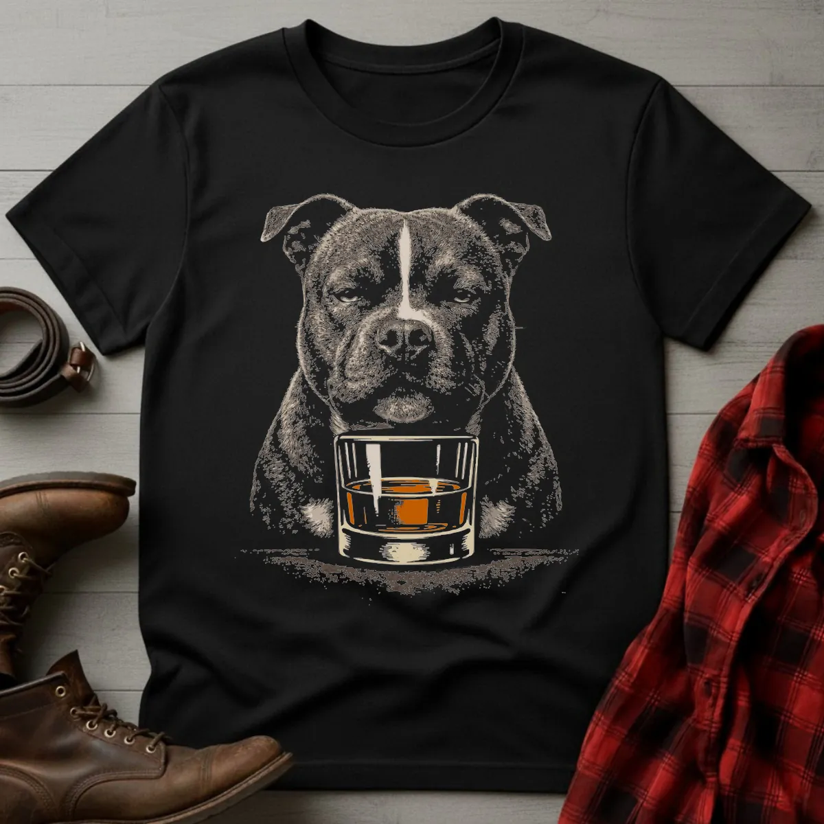 Whiskey Dog Staffordshire Bull Terrier T-Shirt