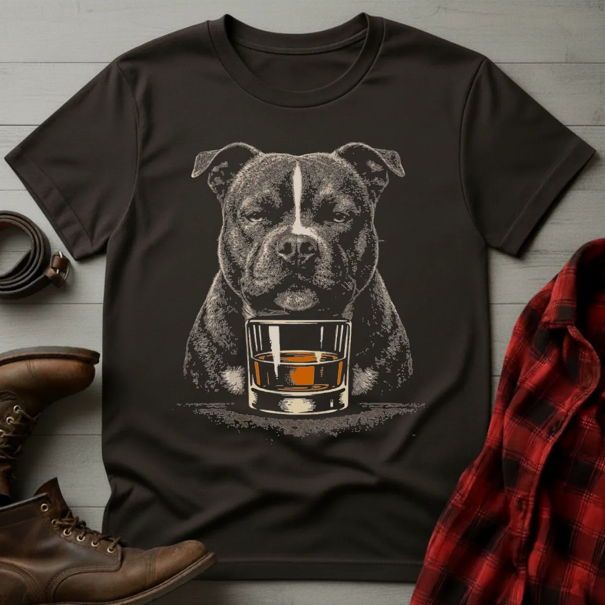 Whiskey Dog Staffordshire Bull Terrier T-Shirt
