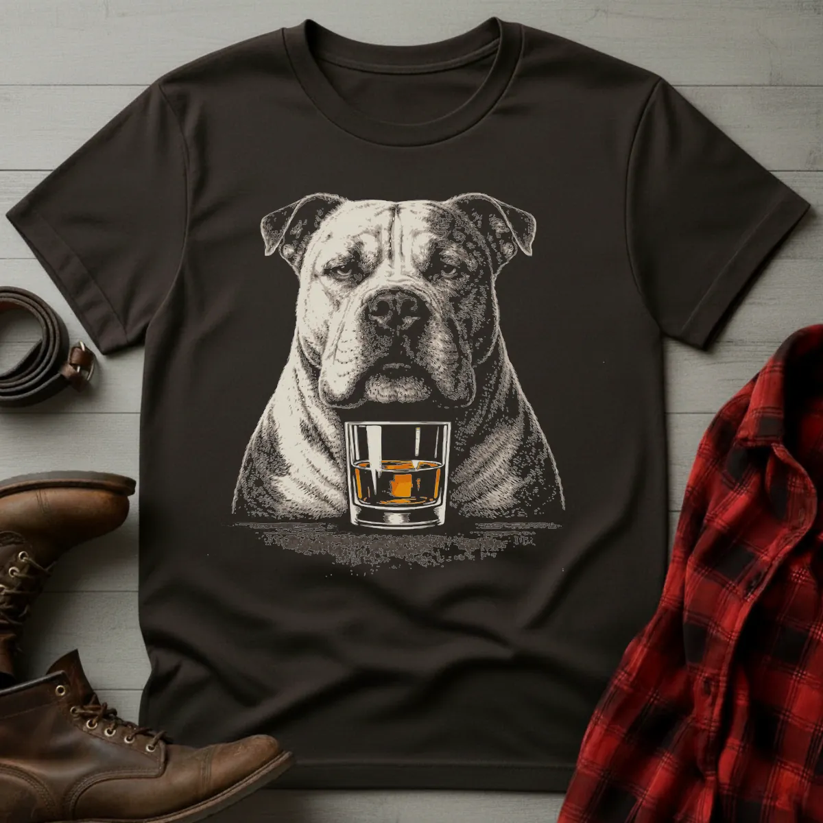Whiskey Dog American Bulldog T-Shirt