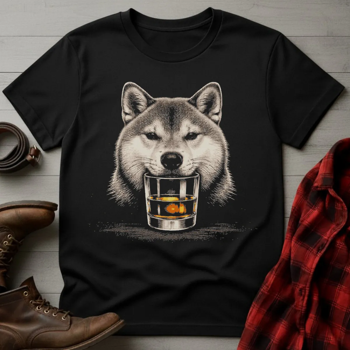 Whiskey Dog Shiba Inu T-Shirt