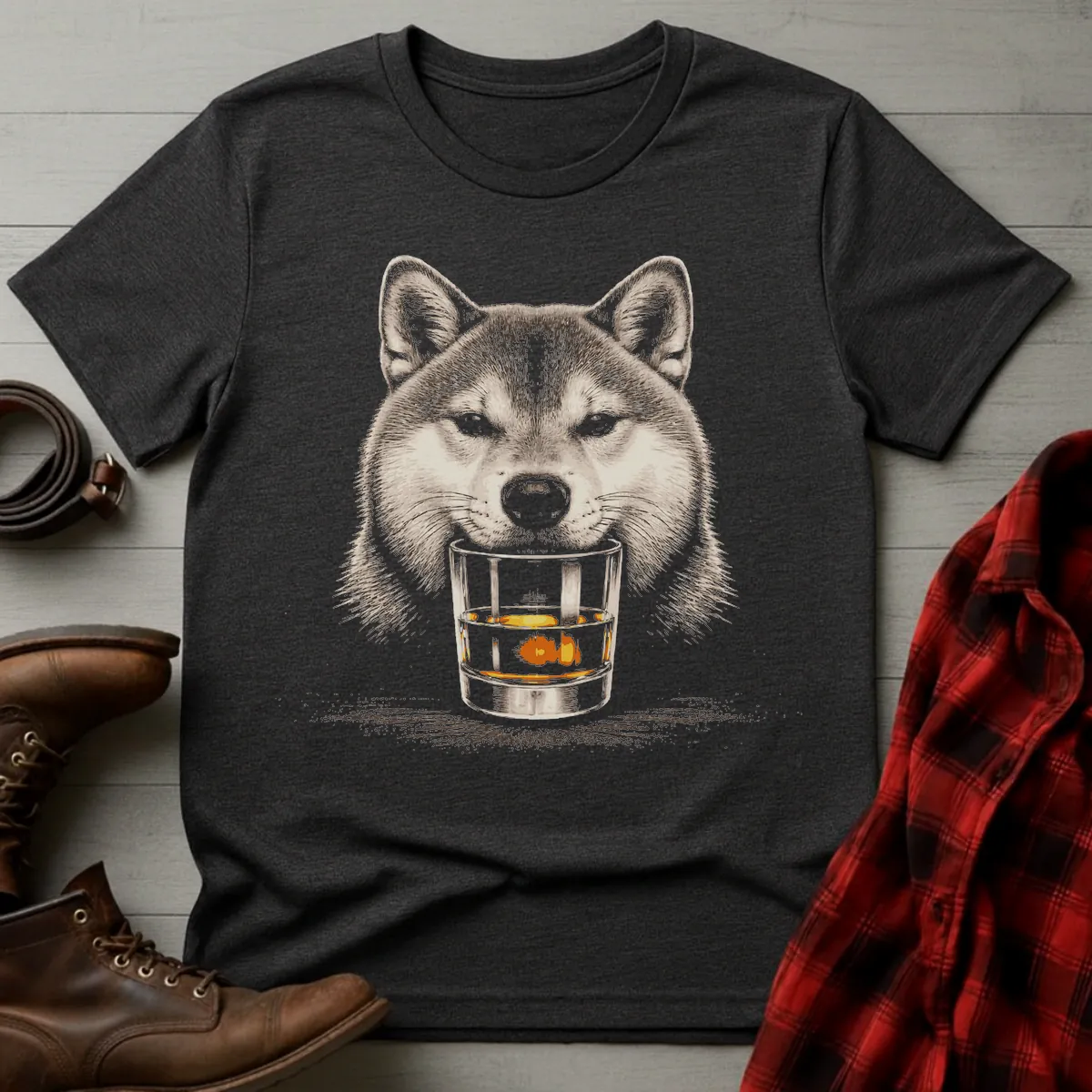 Whiskey Dog Shiba Inu T-Shirt